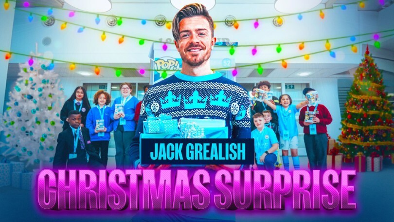 'Jack in a box!' Grealish surprises kids as part of Christmas campaign