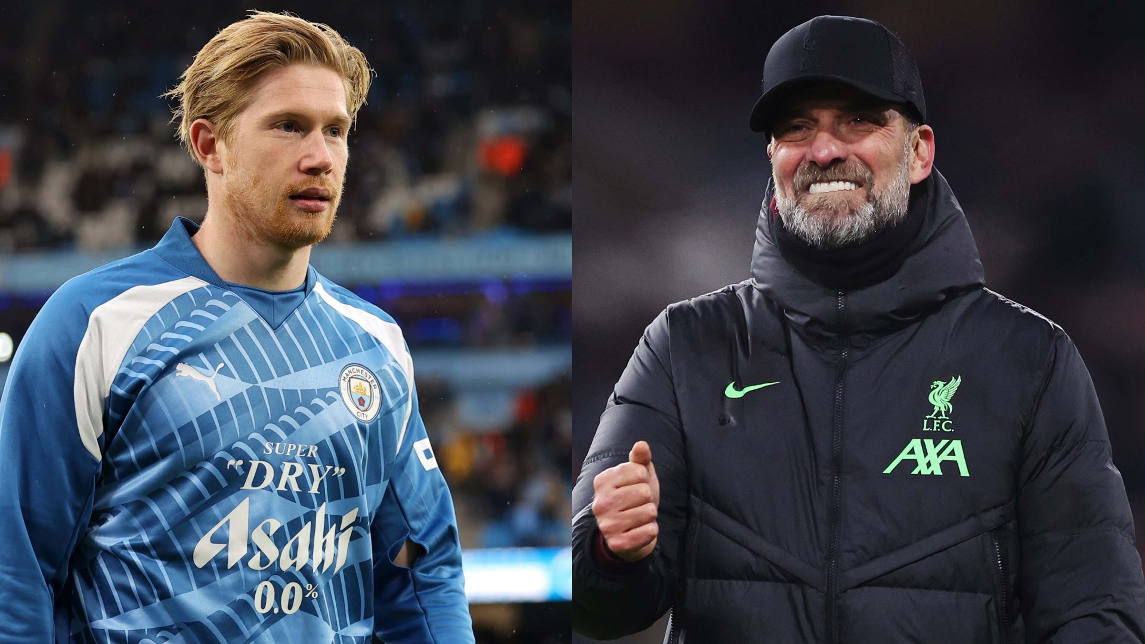 The whole country is starting to shake!' - Jurgen Klopp jokes about Kevin  De Bruyne's imminent return for Man City as he plays down Liverpool's title  aspirations | Goal.com English Bahrain