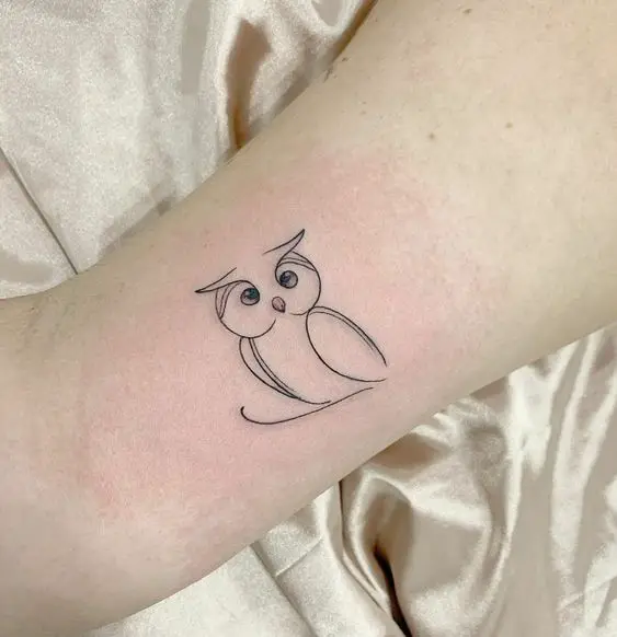 Minimalistic owl tattoo 2