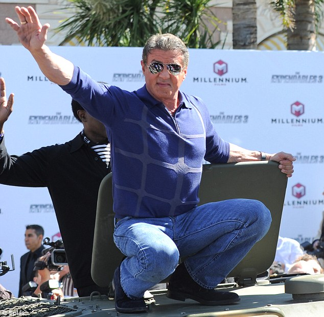 Youthful approach: Stallone, who wrote and acted in the film, described the group as 'children with arthritis'