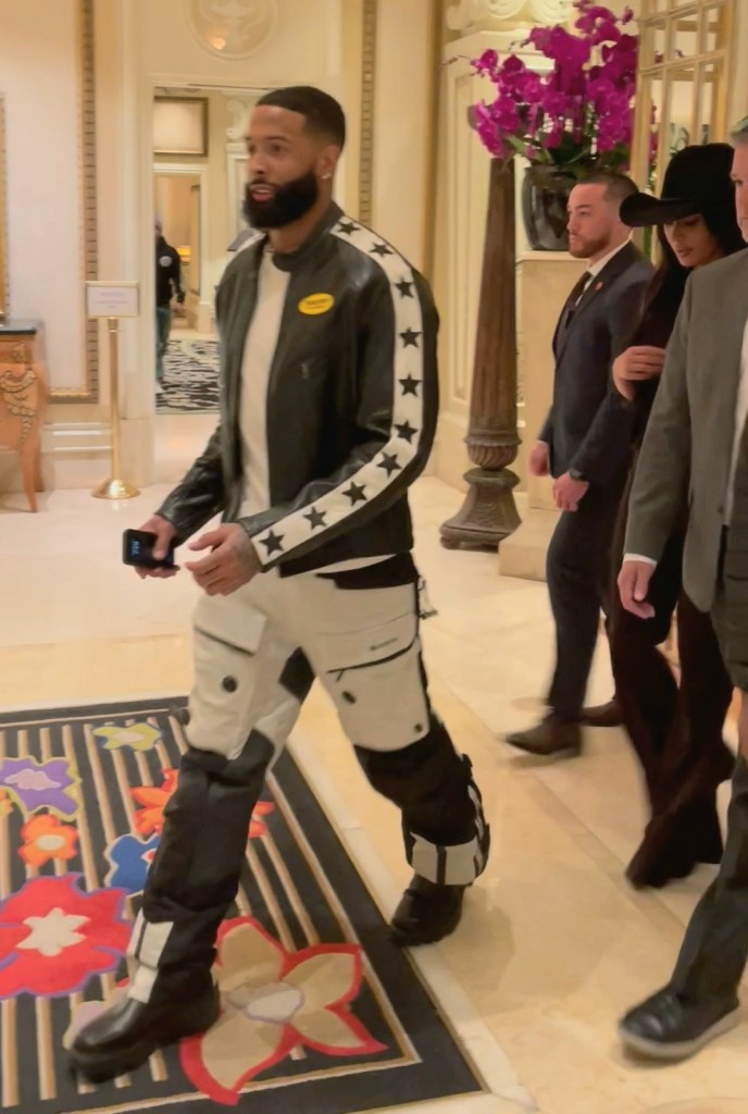 Odell Beckham seen in public with Kim Kardashian on Saturday in Las Vegas. 