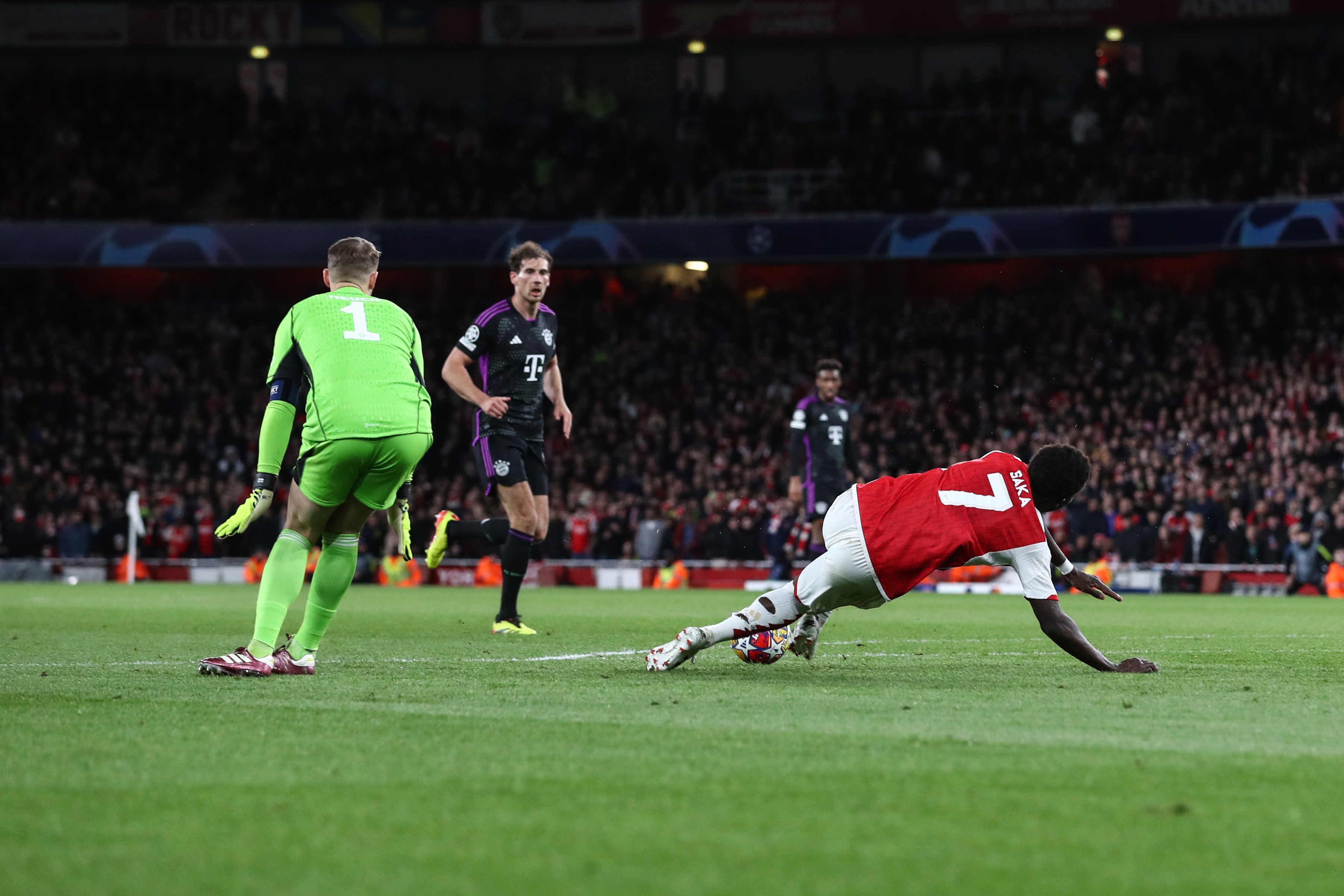 The Arsenal star fell to the floor but no penalty was given