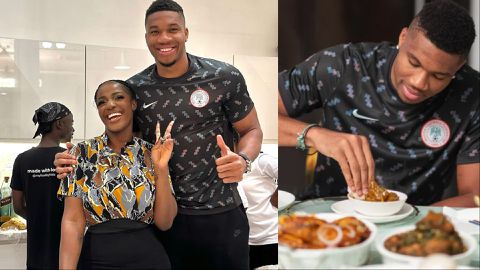 Giannis Antetokounmpo and Hilda Baci: Nigerian Freak eats from Celebrity, launches Igbo-speaking School