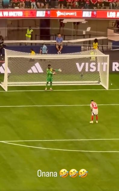 Andre Onana tried his best to get into the head of Fabio Vieira