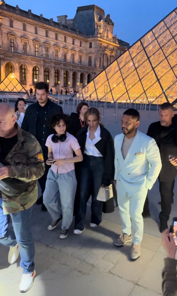 Jennifer Lopez and Emme at the Louvre in Paris. 