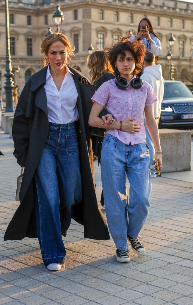 Jennifer Lopez and Emme at the Louvre in Paris. 