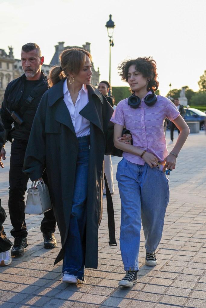 Jennifer Lopez and Emme at the Louvre in Paris. 