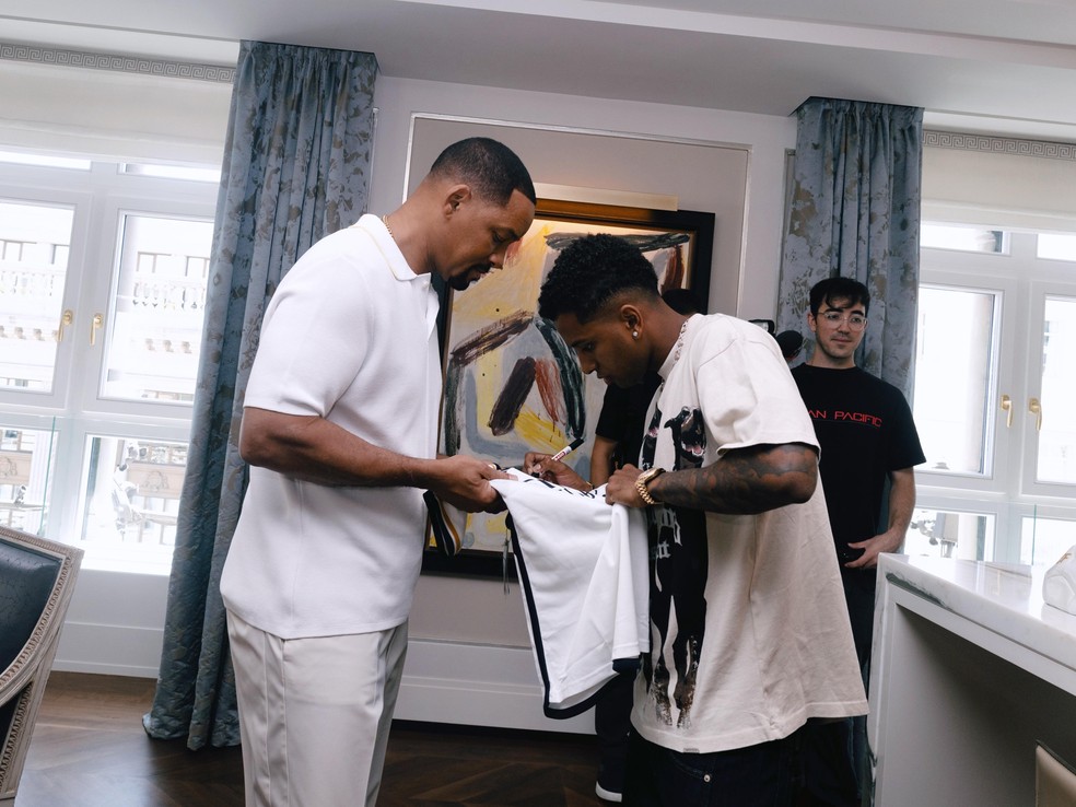 Will Smith and Rodrygo meeting in Madrid — Photo: Leonardo Benhossi/Disclosure