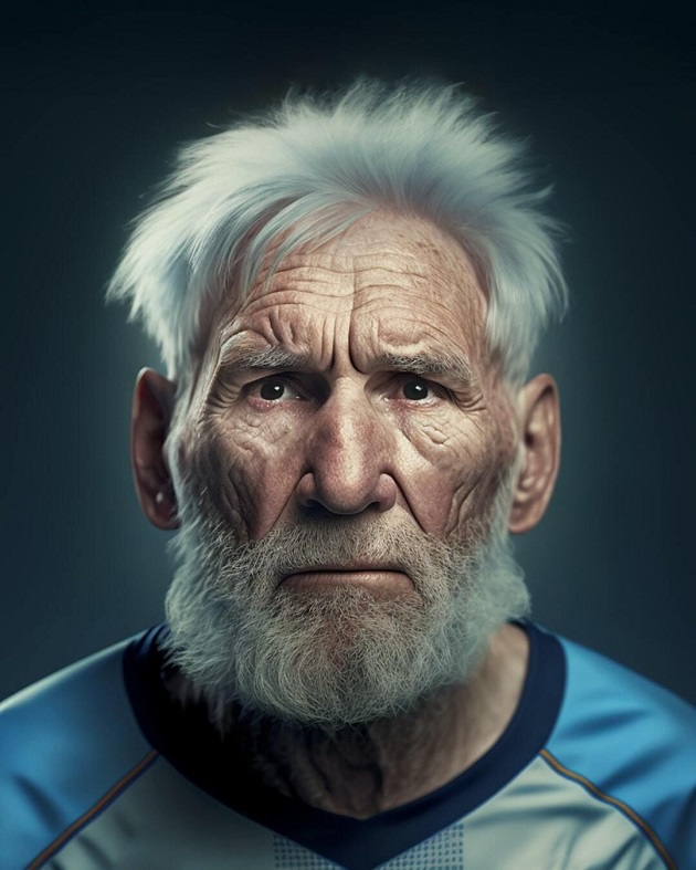 Messi, Cristiano Ronaldo, Mbappe, Neymar... when they're old! This is how the greatest footballers will look when they are seniors - Bóng Đá