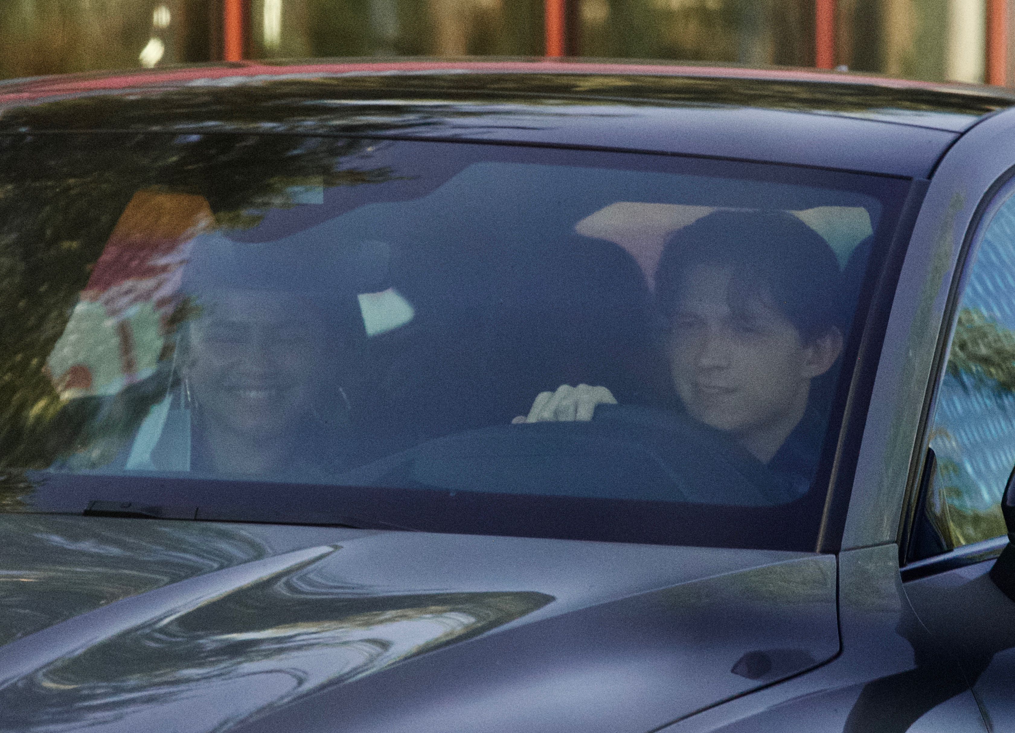 The duo were also seen jamming out to music in the car